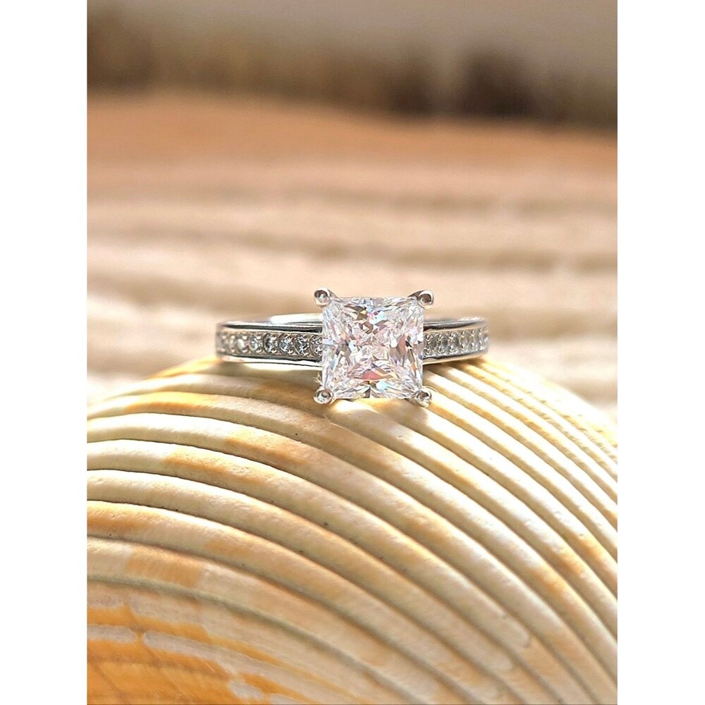 💎NEW💎 SOLID 925 SS SIMULATED DIAMOND RING - Picture 11 of 12